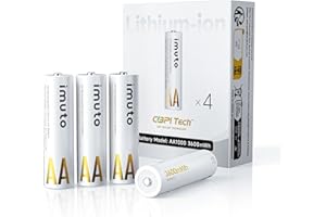 imuto 4 batterie AA ricaricabili al litio 1,5 V (3600-IMU4AA)