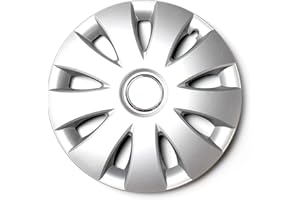 IMJ-GLOBAL AURAR Lot de 4 enjoliveurs 14" Argenté avec anneau chromé