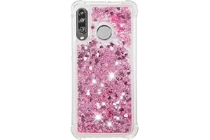 Thoankj Huawei P30 Lite Case Bling, Shockproof Glitter Luxury Sparkly Shiny Flowing Liquid Quicksand Cute Clear Transparent Gel Silicone Bumper Protective Phone Cover for Huawei P30 Lite Rose Gold