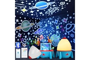 ‎CIOXSOIO CIOXSOIO Sternenhimmel Projektor Kinder mit 8 Film, Nachtlicht Kinder Nachtlicht Baby, Bluetooth Sternenprojektor Galaxy Projektor, Weihnachtsgeschenke für Junge Mädchen Geschenke, Kinderzimmer Deko