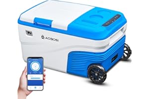 AAOBOSI Kompressor Kühlbox 25L，Auto Kühlbox 20°C bis -20°C, Elektrische Kühlbox mit APP Steuerung, 12/24V DC &100-240V AC Kühlbox für Auto, Camping, Lkw, Boot, Wohnmobil, Reisemobil und Steckdose
