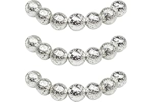 ‎MJDCB MJDCB Perlen zum Auffädeln 6mm 60 stück Silberne Lava Halbedelsteine Perlen mit Loch Natürliche Lose Runde Steinperlen für Herstellung Schmuck Armbänder Halsketten