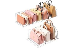 Lifewit 3 Stück Handtaschen Trenner Aufbewahrung für 10 Taschen, Transparent Regaltrenner Taschenständer Abnehmbar Schrank Organizer für Clutch, Tragetaschen, Bücher im Schlafzimmer