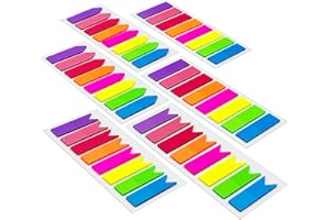Xcdhemde® 1200 piezas Marcadores Adhesivos, Notas Adhesivas, 8 Colores,Utilizado para Libros, Notas, Oficina, Clasificación de Archivos, Escuela,Índices Marcadores,(6 Juegos x 200 Piezas)
