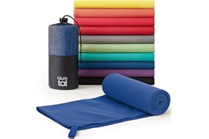 Blumtal Toalla de microfibra 140 x 70 cm, ligera y extra absorbente, de secado rápido, toalla de microfibra, toalla de playa, toalla de gimnasio, toalla de viaje compacta, color azul