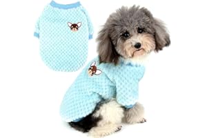 ZUNEA Suéter para Perros Pequeños Invierno Cálido Abrigo Jersey Forro Polar Muy Suave Ropa Mascotas Cachorros Clima Frío Ropa para Gatos Chihuahua Perro Niños Niñas Azul S