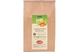 GRAU – El Original – Verdura deshidratada para menús Barf para Perros - Dados de Zanahoria, Pack Individual (1 x 1,2 kg), alimento complementario para Perros