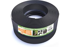 UNIGARDIA Bordura per Giardino 25 m Nero, 20 cm di altezza - Bordo Flessibile in Plastica per Prato - Uso Semplice, Lunga Durata almeno 30 anni, Massima Flessibilità - Bordatura per Aiuola, Bordure per Aiuole