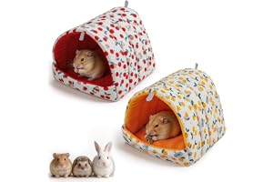 yolzhxe 2 stycken gosig grotta marsvin säng, halvstängd marsvin grotta, 13 × 11 × 10 cm tvättbar hamster säng, mjuk och bekvä