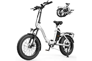 Vipdrive Bicicleta Electrica Plegable, 20"×4.0 Fat Tire Bici Electrica Adulto, Batería Extraíble de 48V 13Ah hasta 80km, 25km/H, 7 Velocidades, Todo Terreno Bicicleta Eléctrica