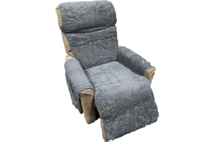 Fleece vilstol stolskydd med elastisk rem och armstöd fickor mjuka tjocka möbelskydd maskintvättbar