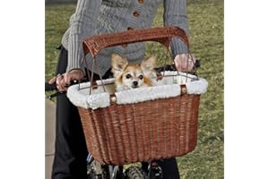 Petsafe Solvit Panier de vélo en Osier pour Chiens et Chats, élégant et résistant aux intempéries, Pare-Soleil Amovible, idéal pour Les Animaux jusqu'à 5,9 kg