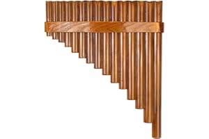 Chen0-super Pan Flute, G Key Handmade Chinese Traditional Musical Instrument Pan Pipes, Left and Right Hand 15 Pipes Pan Pipe Instrument, for Beginners and Professionals