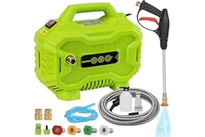 DEWINNER 130Bar High Pressure Cleaner, Mini Idropulitrice Portatile da 1200W, Regolazione a 3 velocità con 4 Ugelli, Tubo da 8 Metri e Spruzzatore di Schiuma Per La Pulizia Di Balconi