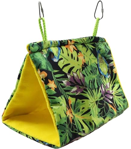 MEWTOGO Groot Vogelnest – Warm, Pluche, 9,8x9,8x11 Inch – Met Harde Bodemplaat – Voor Ara, Afrikaans Grijze Papegaaien En Grote Vogels