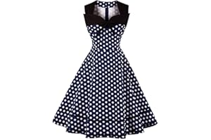 AXOE Femme Robe Audrey Hepburn Vintage Année 50 Rockabilly