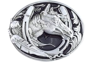 JEAN'S FRIEND Vintage Style Western Horse Eagle Belt Buckle (Horse)
