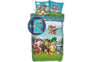 ‎SKYBRANDS Paw Patrol Bettwäsche 135x200 80x80 Baumwolle [mit EXTRA Beutel] Kinderbettwäsche für Mädchen und Jungen · 2 teilig Paw Patrol Figuren Öko Tex Standard Deutscher Händler