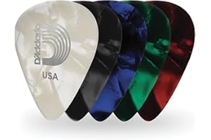 PLANET WAVES D'Addario Celluloid Guitar Picks - Guitar Accessories - Guitar Picks for Acoustic Guitar, Electric Guitar, Bass Guitar - Natural Feel, Warm Tone - Assorted, Light, 10-pack