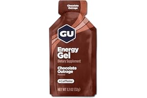 GU ENERGY GEL - Chocolat - Boîte de 24 gels - Gel énergétique - Sodium - BCAA - Idéal pendant l'effort 100Kcal