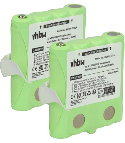 Vhbw Akku Für Uniden Funkgeräte – 700 MAh, 4,8V, NiMH, Ersetzt BP-38, BP-39, BP-40