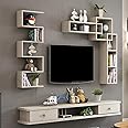 Floating Tv Unit Tv Cabinet Floating shelf Floating Shelf Wall-Mounted TV Cabinet Wall Background Storage Shelf Media Console Floating TV Shelf TV Stand with Drawer for DVD Satellite TV Box Cable Box