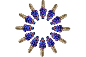 RISON-Titanium 12 Set Bulloni per Collettore di Scarico in Titanio M8 M10, Kit di Prigionieri Filettati con Dado del Sistema di Scarico, Sostituzione Perni e Dadi Flangiati Viti Collettore per Auto