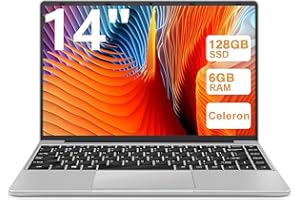 WOZIFAN PC Portatile 14 Pollici Win 11 128 GB ROM Celeron N4020 2.4G+5G WiFi upto 2.8 GHz Supporta l'espansione SSD 1TB 4.2 USB HDMI Tastiera Italiana Membrana Mouse Senza Fili-Argento