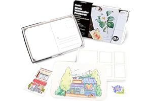 Funto Blanko Aquarellpapier Postkarten, 100% Baumwolle, 28 Postkarten + 2 Blätter Briefmarken, 4"x6", 140lb/300gsm, saurefreies Hochleistungskunstpapier für Dankeskarten und Grußkarten