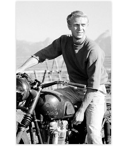 Poster Steve McQueen Vintage - Impression Sur Toile élégante - Décoration Murale Salon & Chambre - Sans Cadre - 7