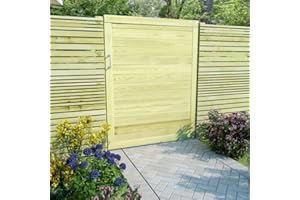 Tidyard Portail de Jardin/Clôture de Patio en Bois de Pin Imprégné FSC Style Naturel 125 x 100 cm