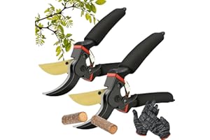 XJQ Garden Slicer Pro - Hermhoffer Gardenslicer Pro Hochleistungs-Gartenschere, Ergonomisch Gartenschere FüR Die Gartenarbeit, Sk5-Stahlklinge, Schere FüR PräZisen Schnitt Von äSten (2pcs)