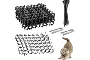 GSHUR 16 rejillas antiespinas contra gatos, alfombrilla antigatos, barrera para animales, barrera para gatos, jardín, barrera para espinas, barrera para animales, con bridas y clavos