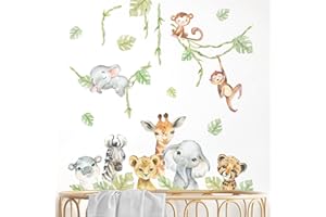 Little Deco Naklejka ścienna Safari zwierzęta tatuaż ścienny do pokoju dziecięcego pokoju niemowlęcego naklejka ścienna dżungla dekoracja ścienna DL916-4