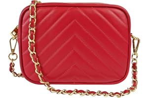 Parubi Pochette Bolso de Hombro, Bolsa de Cuero Auténtico Acolchada Bolsos con Bandolera Trenzada con Cadena, Bolsa con Correa para el Hombro para Mujer y Chica (Lola)