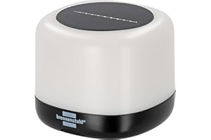 Brennenstuhl ładowalna solarna lampa zewnętrzna LED GL 400 AS (lampa kempingowa IP44 o mocy 400 lm, czas świecenia do 45h, 3 poziomy przełączania, wymienny akumulator 18650, powerbank, kabel USB C)