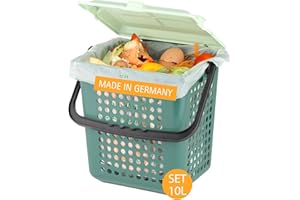 bioMat Airbox Cestino Umido, incl. Sacchetti Compostabili da 10 l (52 Sacchetti con Maniglia), Riduce gli Odori, Made in Germany