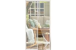 akgao Zanzariera Magnetica per Porta, 100x225cm Fibra di Poliestere Porta Chiusura Magnetica Tenda Autosigillante Forte Magneti per Animali Domestici Bambini per Porta con Balcone Porta Cantina-Bianco
