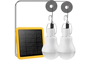 ‎BEINHOME Beinhome Solar Lights for Outdoor Use, 110 Lumens with 800 mAh Solar Panel, Portable Solar LED Light Bulb, 3.5 m USB Cable, Camping Lamp, Solar Lantern, Hanging Lamp for Indoor, Outdoor, Camping, Hiking, Garden, House, Chicken Coop