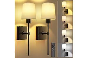 Toowell Rechargeable Wall Lights Indoor Battery Operated Wireless Wall Lights Indoor Battery Wireless Wall Sconces No Wire for Hallway Living Room Bedroom,2Pcs Black