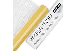 IModeur Vinile adesivo Oro - Vinile plotter adesiva lucida da 10 piedi (30,5 x 305 cm), Pellicola adesiva per Cricut, Silhouette e tutte le macchine da taglio， Vinili Oro per tazze, finestre