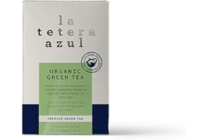 LATETERAZUL LA TETERA AZUL Té Verde Orgánico Con Hierbabuena. Té Verde Ecológico Moruno Estilo Árabe Marroquí. 20 Bolsitas De 1,5 Gramos.