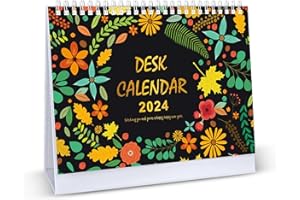 ZFISH Desk Calendar 2024, Desk Calendar UK from January 2024 to December 2024, Desktop Calendar Flip Over with Monthly Planning, Free Standing, Efficient Planner for Home & Office