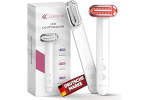 Lukonix EMS Gesichtsmassagegerät gegen Falten elektrisch [5-in-1] Face Massager Massagegerät Gesicht Lichttherapie Face Lifting Gerät mit Blaulicht &violettem Licht tragbar+wiederaufladbar Skin care