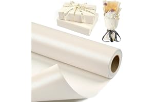 Cream Pearlescent Wrapping Paper Roll,Off White Solid Color Gift Wrap Double-Sided–Perfect for Birthday,Wedding,Baby Shower,Valentine’s Day,Eid,Party & Holiday,17in x 32.8ft,46 Sq Ft