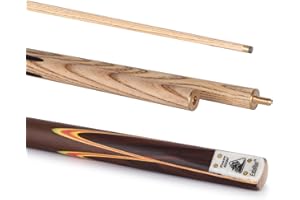 PowerGlide Pool Cue Stick | Excalibur | Hand-spliced Rosewood Butt with Coloured Veneers | 8.5mm Tip | 3 Piece with Brass Joints | Assorted Weights | Full Size 57"