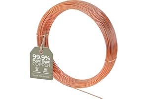 THE BEAD SHOP Fil de cuivre nu pour loisirs créatifs – 1 mm Calibre 10 m pour sculpture, artisanat floral, bijoux, tissage et emballage, fil d'électrolyture