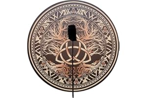XZBLING Shaman Drum Hand Drum, Sacred Celtic Drum with Drumstick | Symbol Of Siberian Drum Spiritual Music, Sound Healing Tool for Meditation Yoga Musical Enthusiasts - 25x25x5cm