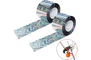 SAKERR Bird Scare Tape, 2Pcs Bird Repellent Scare Tape Garden Bird Scarer Reflective Bird Control Tape Reflective Bird Deterrent Bird Scarers for Gardens Pigeon Magpie Crow Protect Garden Farm Orchard - 50M