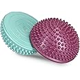 Navaris 2x Hedgehog Balance Pods - Set of 2 Spiky Fitness Domes for Sports, Foot Massage, Stability Training, Balancing Therapy in Multiple Colors